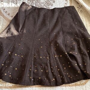 Coldwater Creek Black Circle Skater Skirt with Sequin Accents